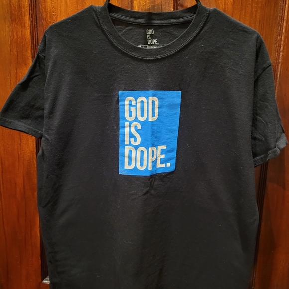 Used God Is Dope Black T-Shirt - Picture 1 of 1